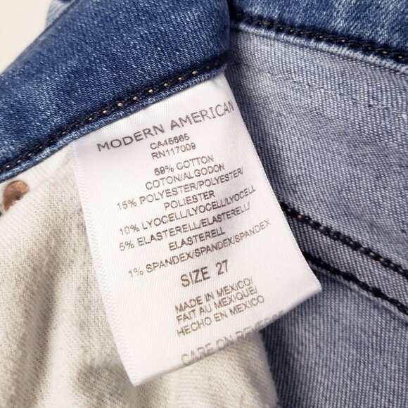 Modern American Soho Crop High Waist Denim Jeans Size 27 Diana Medium Wash $148 - Picture 14 of 16